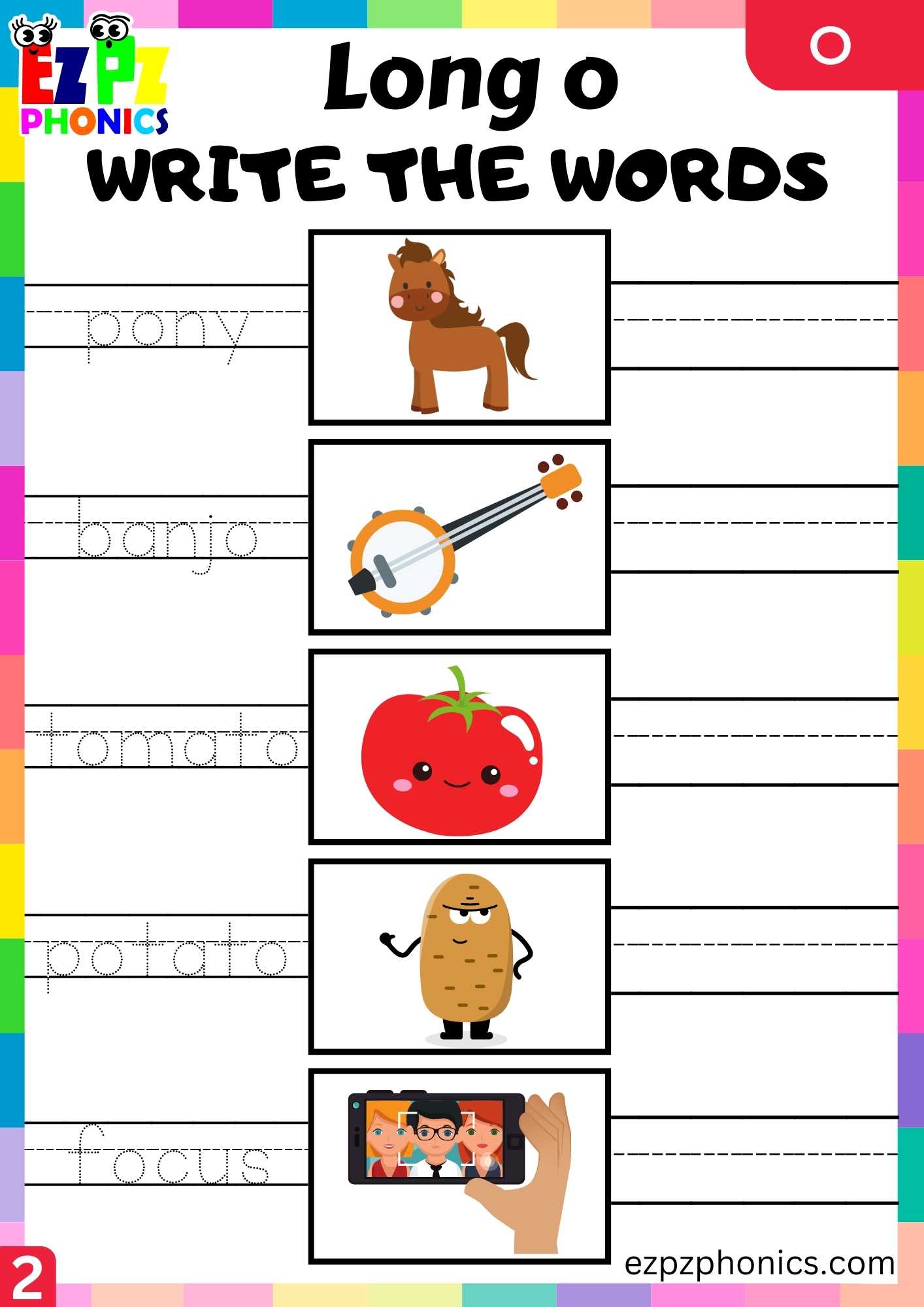 Group2 O Words Write The Words Long O Phonics Worksheet